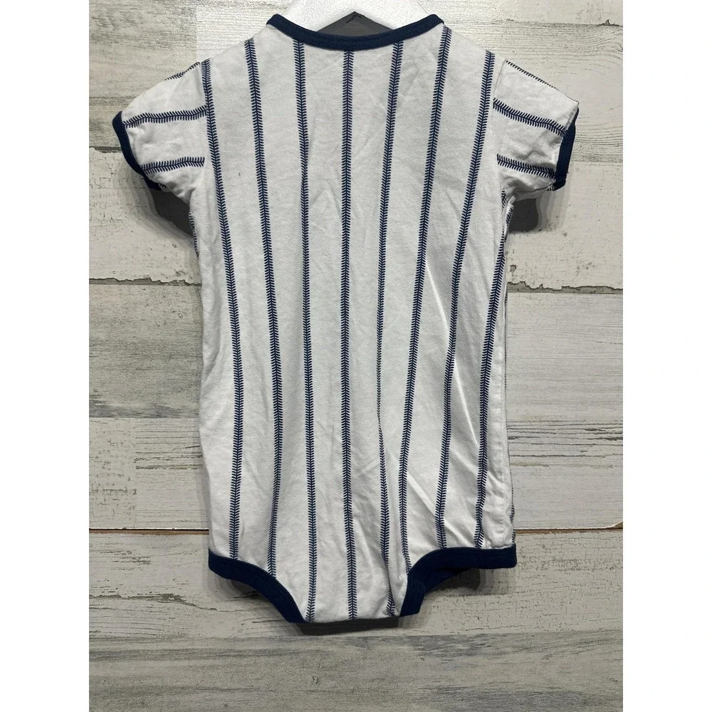 Genuine Merchandise Romper Boys 18M White Navy Astros Pinstripe EUC